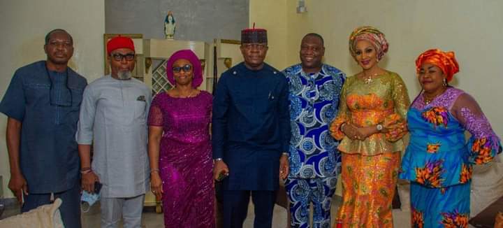 VALENTINE OZIGBO CONDOLES WITH CHIEF OBIORA OKONKWO AS HE BURIES HIS MOTHER.