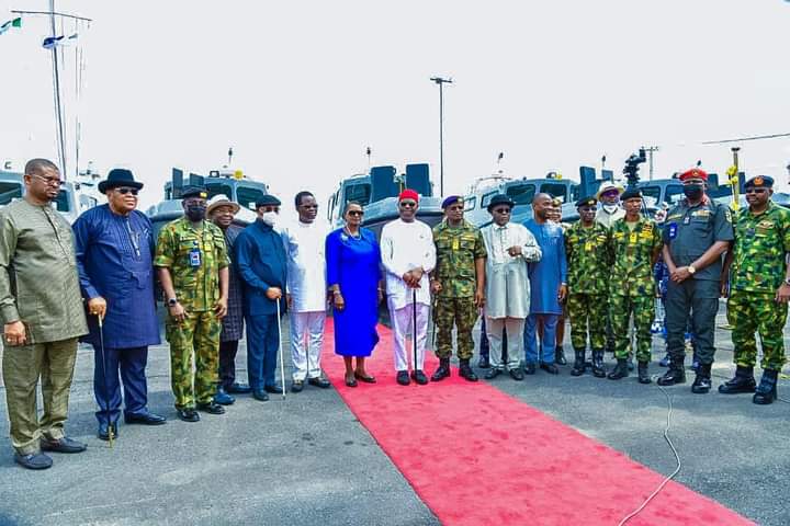 NSCDC RENEWS COMMITMENT TO ANTI-VANDALISM WAR, AS RIVERS GOVERNMENT DONATES 14 GUN BOATS TO SECURITY AGENCIES.