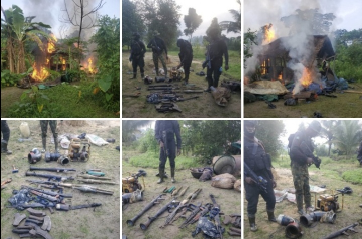 ANTI OIL THEFT OPERATIONS: Troops Raid Militants Oil Thieves Camp, Capture Armoury