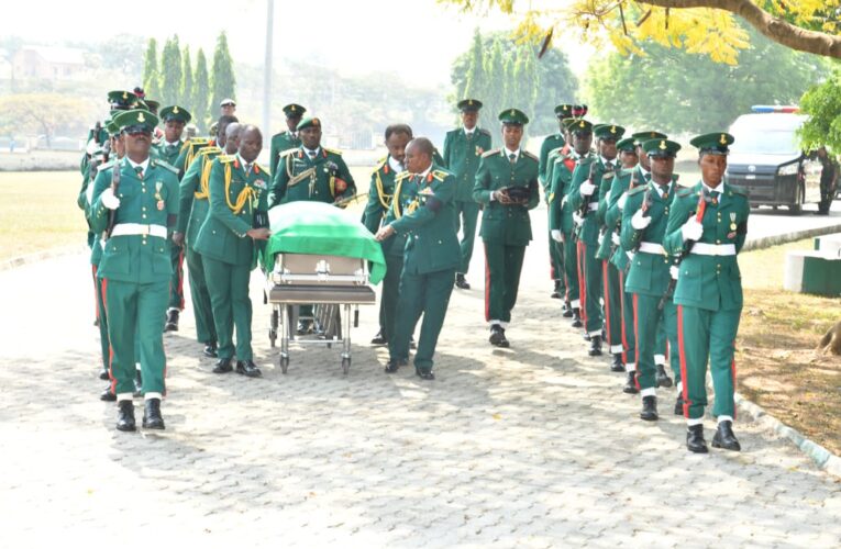 Late Gen. Mohammed Chris Alli Laid To Rest As COAS Extols His Patriotism And Dedication To Building A Peaceful Nigeria.