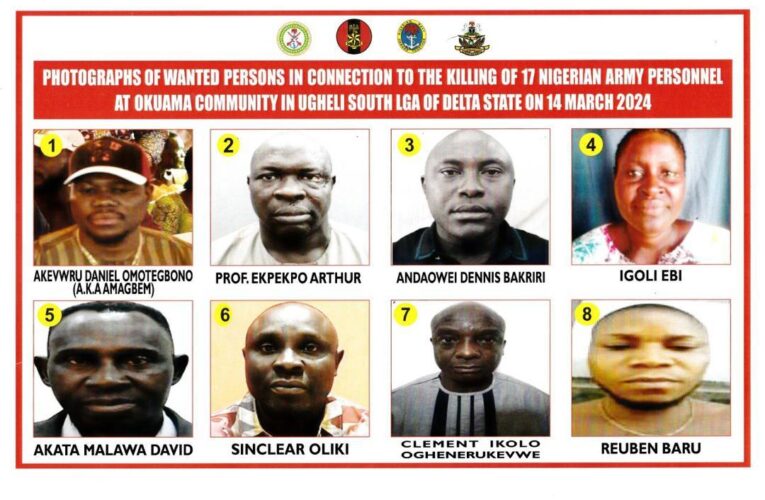 Defence Headquarters Declares  Professor of Physics,7 Others Wanted For killing 17 Soldiers In Okuama community.