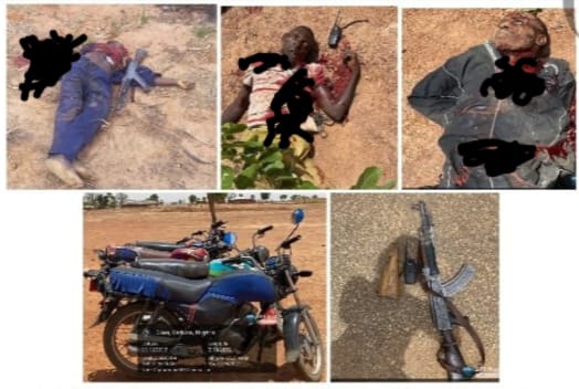 Troops Ambush Terrorists On Transit To Fix Motorbikes In Kaduna, Neutralize 3,Recover Arms.