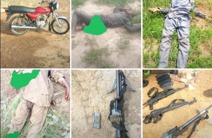 Troops Eliminate 6 Terrorists In Kaduna , Seize GPMG, Large Arms Cache.