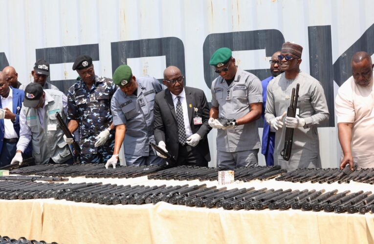 Nigeria Customs Service Intercepts 844 Riffles, 112,500 Rounds Of Ammunition In Onne.