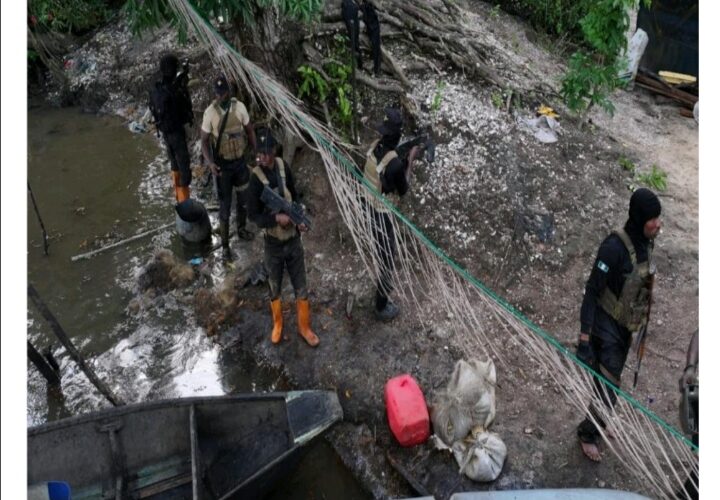 Nigerian Navy Wreak Havoc On Camp Of Suspected Crude Oil Thieves And Arrests Two Persons In Bonny Rivers State.