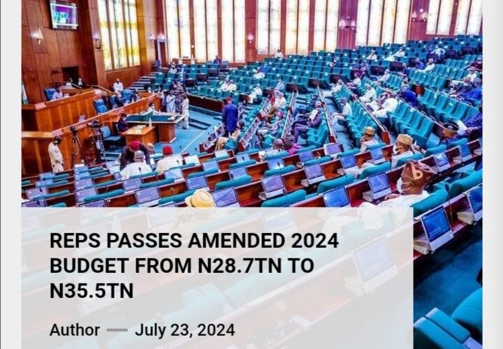 REPS Passes Amended 2024 Budget From N28.7TN To N35.5TN ﻿.