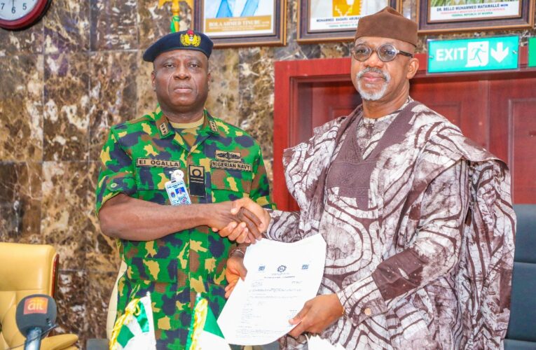 Gov. Abiodun Presents   Certificate Of Occupancy For 100 Hectares Of Land  To The  Chief Of The Naval Staff.