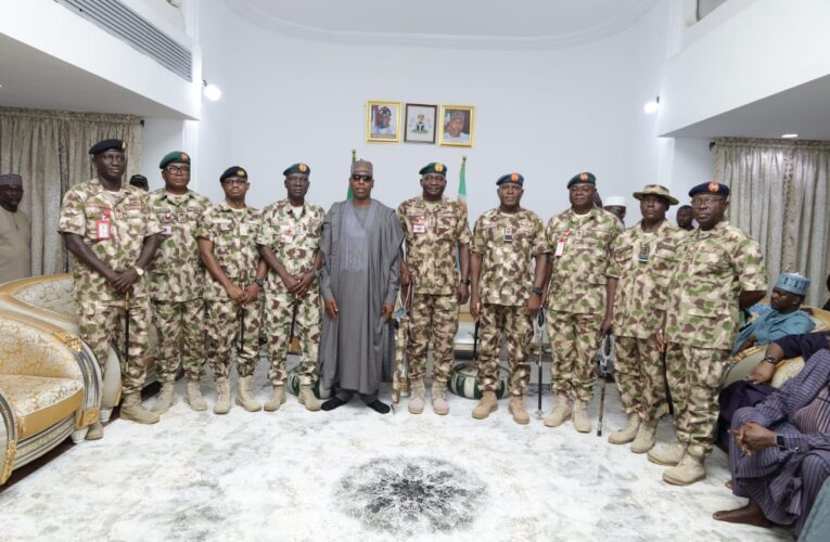 CDS, Service Chiefs In Borno : Commiserates With Gov, Shehu Of Borno, Fledge To Offer More Assistance.