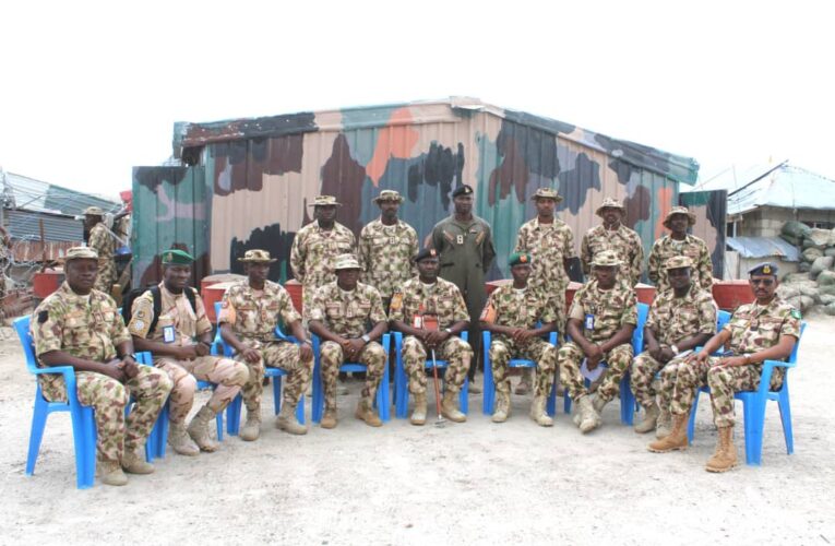 MNJTF Force Commander Visits Front Line Troops In Mallam Fatori, Commends Troops For Bravery, Resilience.