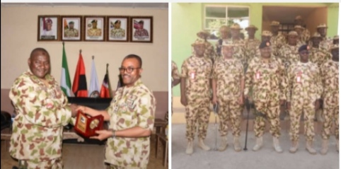 GOC OPERATIONAL VISIT TO CHIBOK: Charges troops to sustain the onslaught on the terrorists.