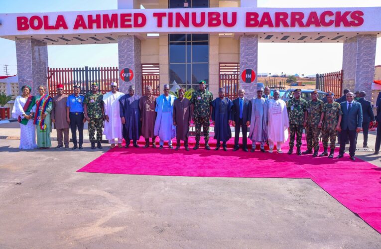 President Tinubu Commissions New Army Barracks,Pledges  To Enhance  Troops’ Welfare.