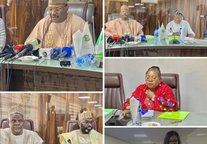 Hon. Chairman, INEC, Prof. Mahmood Yakubu, and Commission members are holding a meeting with Political Parties Leaders at INEC Headquarters Abuja.